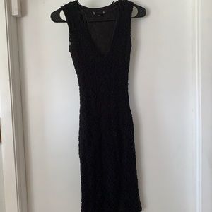 Fitted V neck iris dress